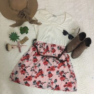 Pink Flower skater dress